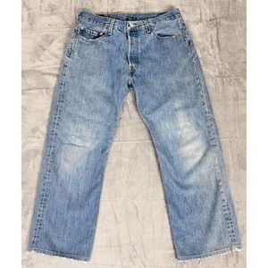 Levis 501 XX Button Fly Jeans 33x26 Distressed Made in Mexico
